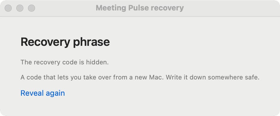 Meeting Pulse recovery window