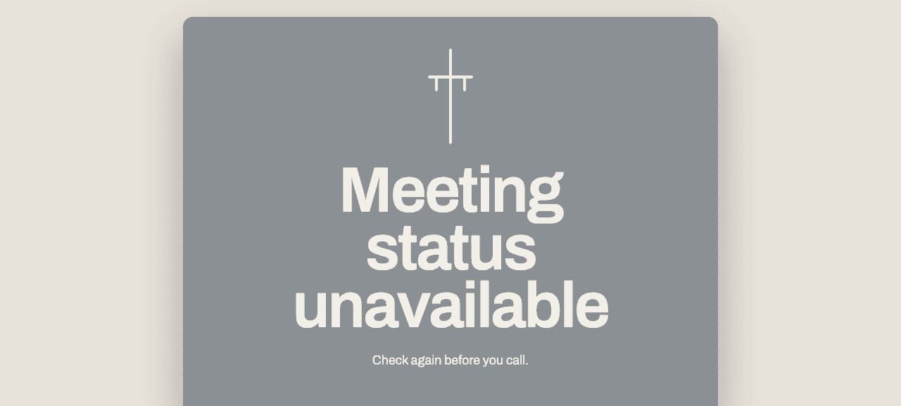 Meeting Pulse viewer showing unavailable meeting status